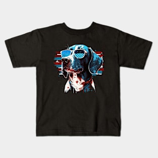 Pointer dog 4th of July Kids T-Shirt